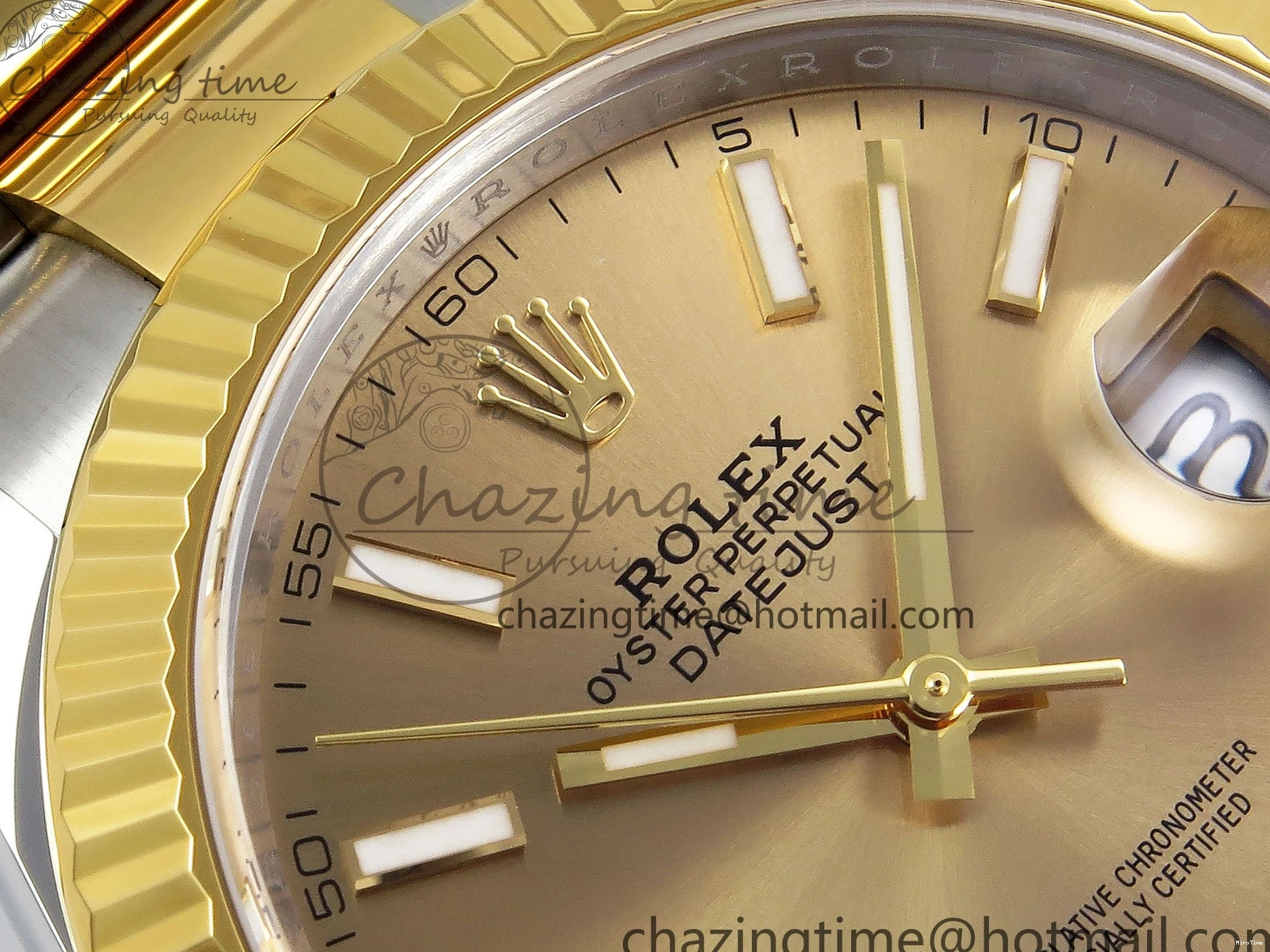 MiroTime 0201 DateJust 41 126333 Clean 1:1 Best Edition 904L Steel YG Stick Dial on SS YG Oyster Bracelet VR EasyCare 1578